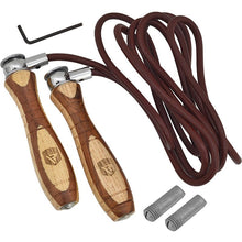 Corde à sauter vintage lestée en cuir RDX L1 Vintage leather jumping rope
